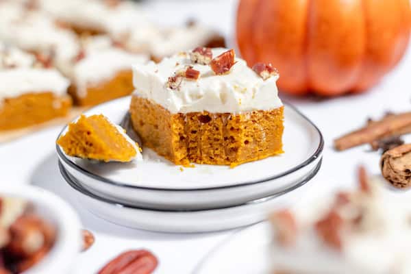 gluten free pumpkin bars with cream cheese icing