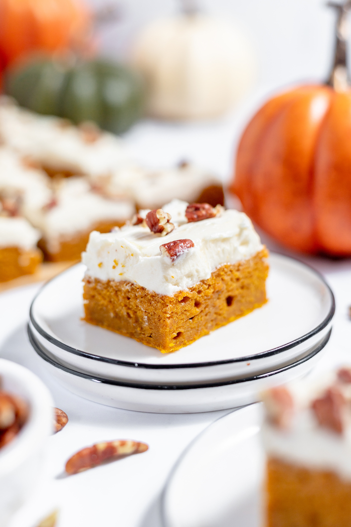 gluten free pumpkin squares served on a plate