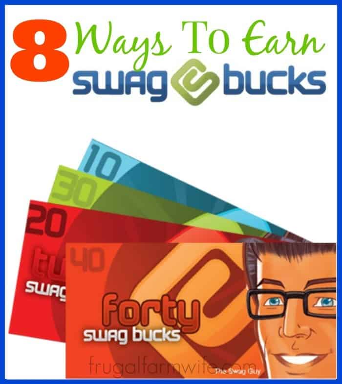 Image shows graphic of SwagBucks and text that reads "8 ways to earn SwagBucks"