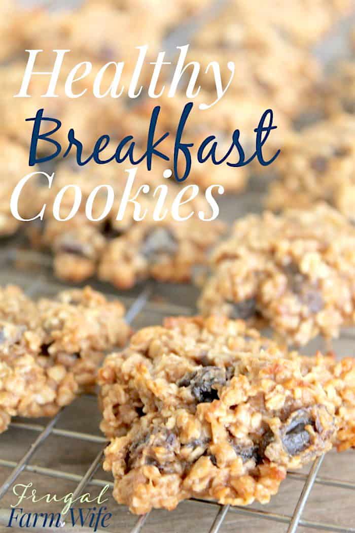 these healthy breakfast cookies are so easy, and barely contain any sugar -  they're sweetened with fruit, and just a smidgen of honey!