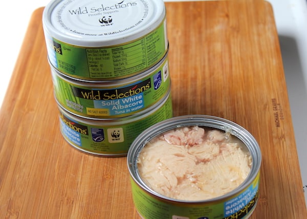 Image shows several cans of Wild Selections tuna