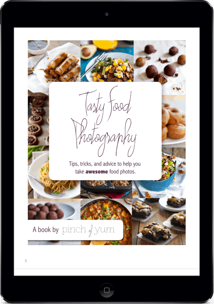 Photo shows an iPad with Tasty Food Photography website on it