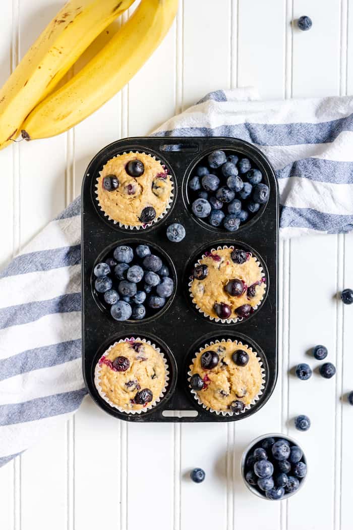 gluten-free blueberry banana muffins