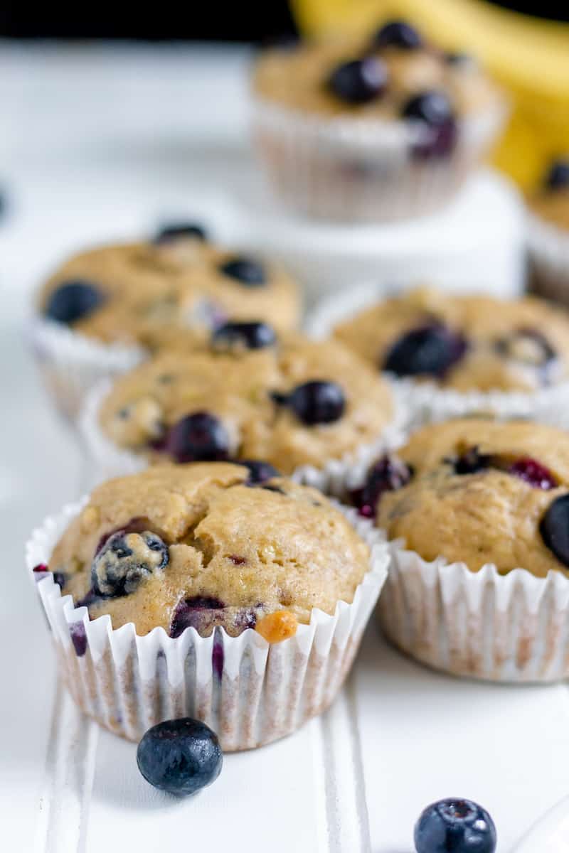 easy blueberry banana muffins - so soft!
