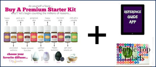 Image shows the Young Living Essential Oils starter kit and reference guide