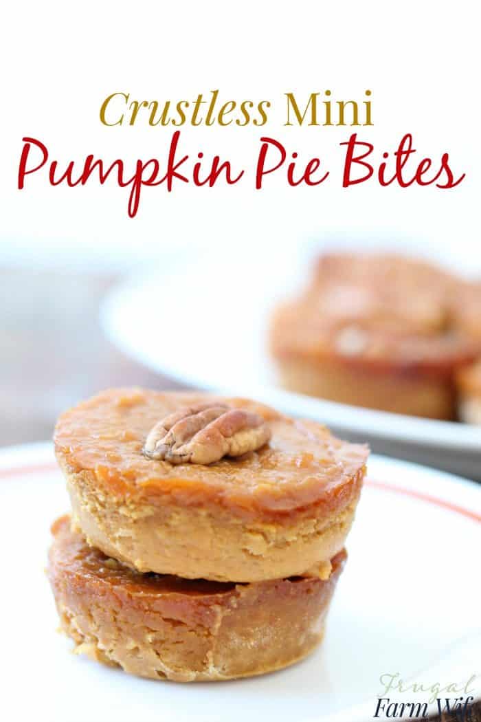 Mini Crustless Pumpkin Pie Bites The Frugal Farm Wife