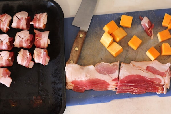 how to make bacon-wrapped butternut bites
