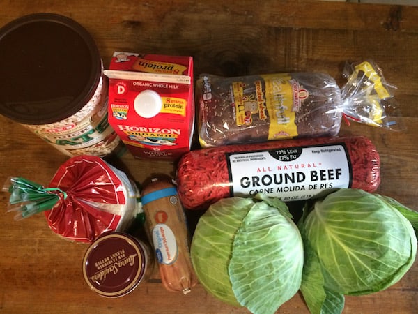 Image shows grocery items from this week's shopping list