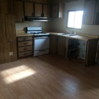 mobile home kitchen before