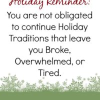 Holiday Reminder: You are not obligated to continue holiday traditions that leave you broke