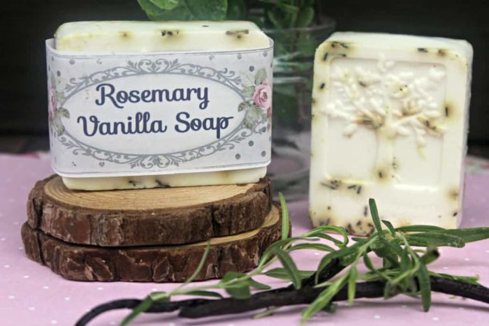 homemade rosemary vanilla soap bars