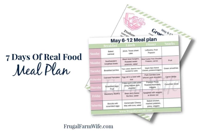 7 Days Of Real Food Meal Plan