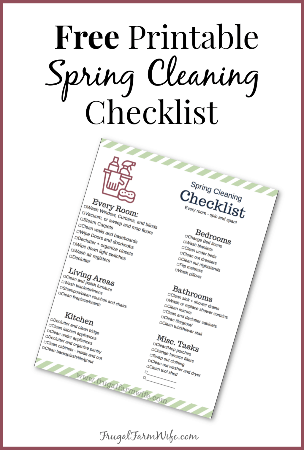 Want a little boost of accountability? Download this free spring cleaning checklist! 