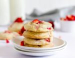 strawberry cookies on a plate