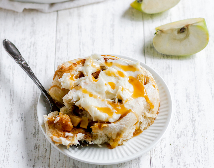 Caramel-Apple Sourdough Cinnamon Rolls