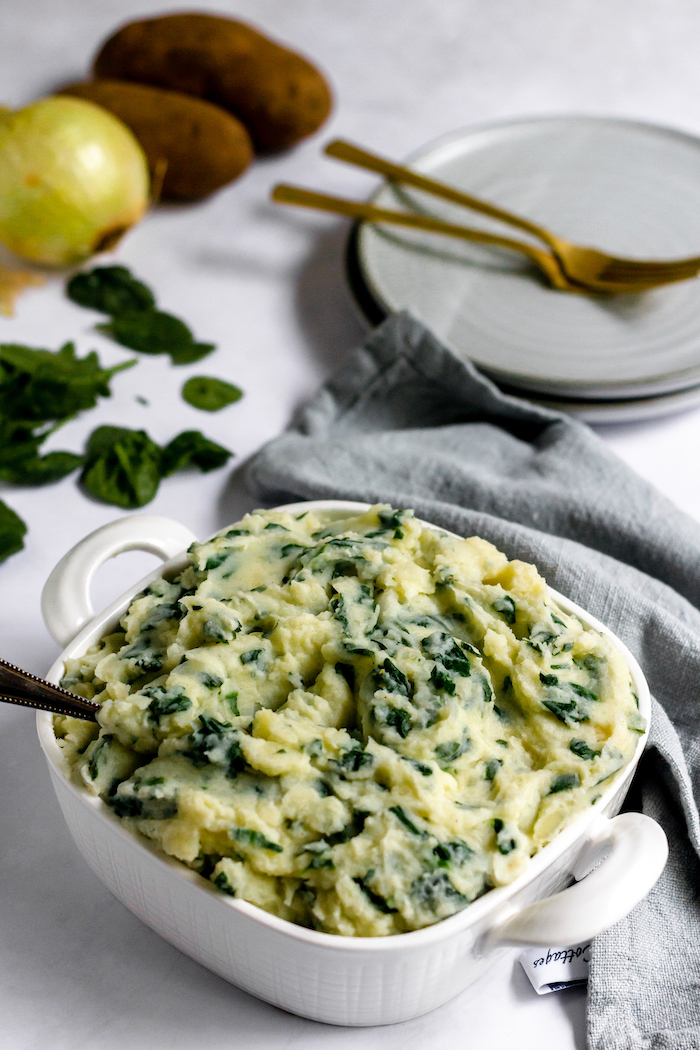 Spinach Mashed Potatoes The Frugal Farm Wife