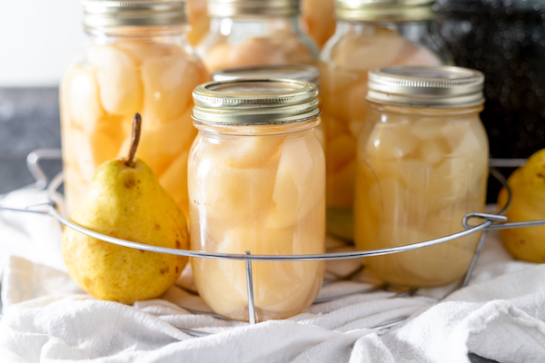 jars of canned pears