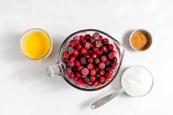 ingredients for cranberry jam recipe