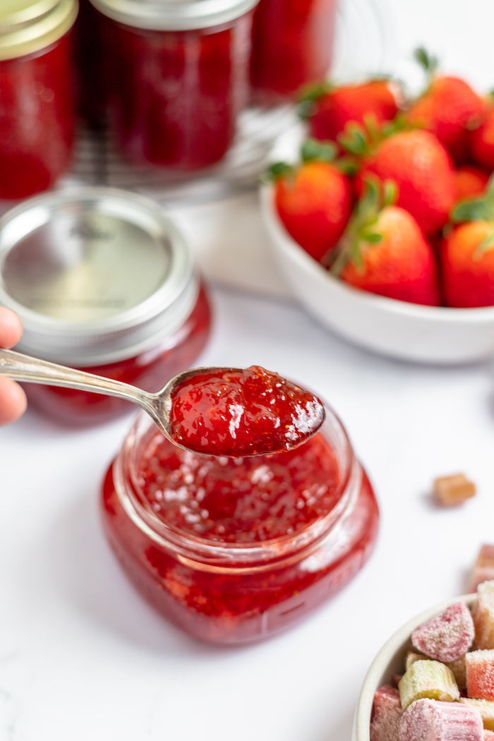 spoonful of strawberry-rhubarb jam