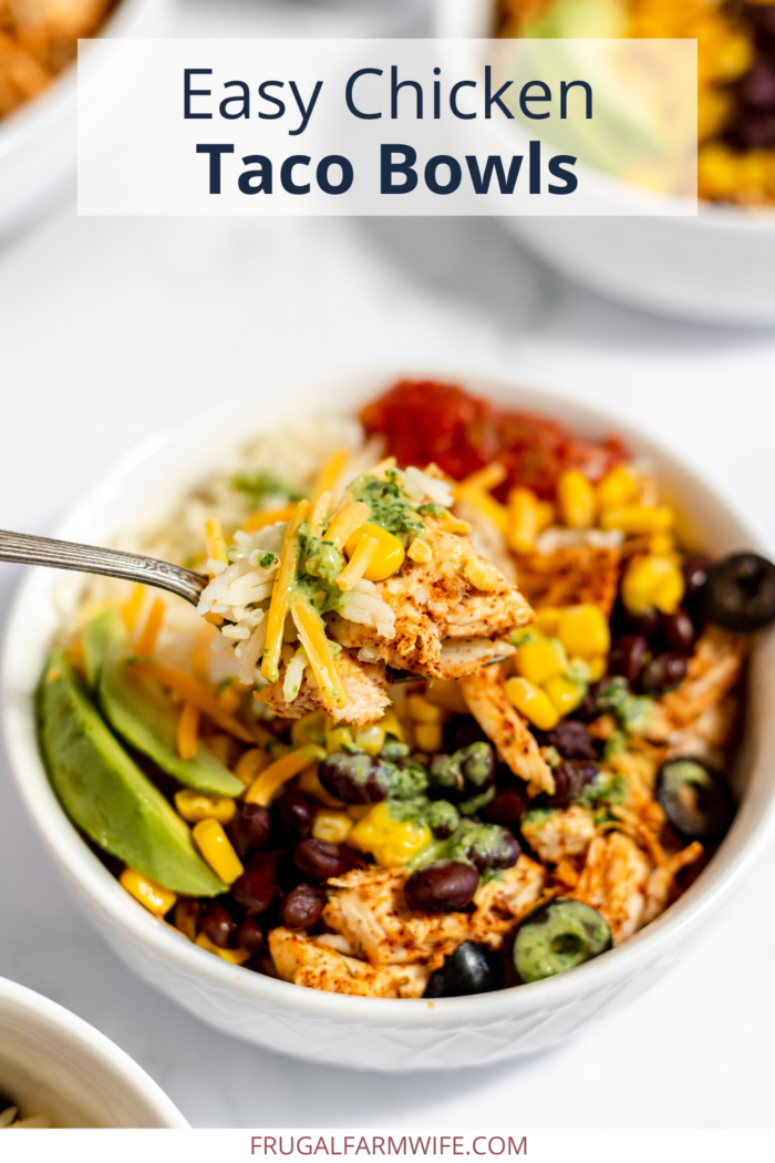 easy chicken taco bowls for a crowd pleasing dinner
