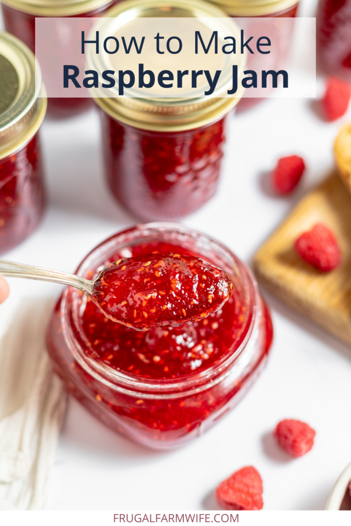 easy raspberry jam recipe with canning instructions.