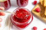 serving home-canned raspberry jam