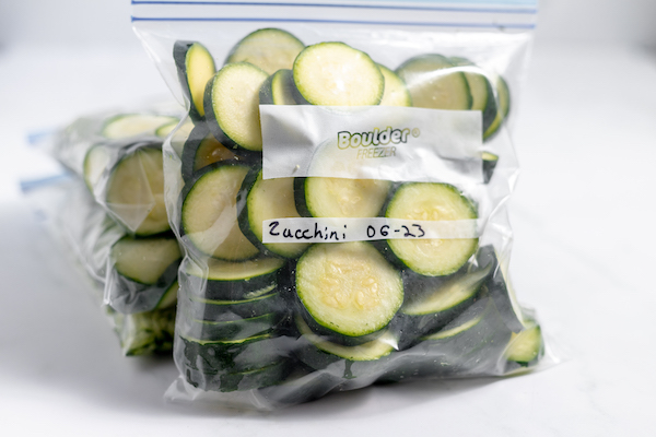 bag of frozen zucchini