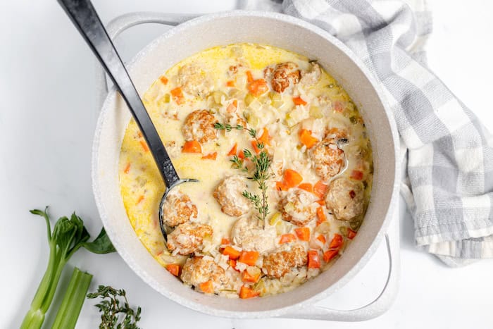 Creamy Chicken Meatball Soup